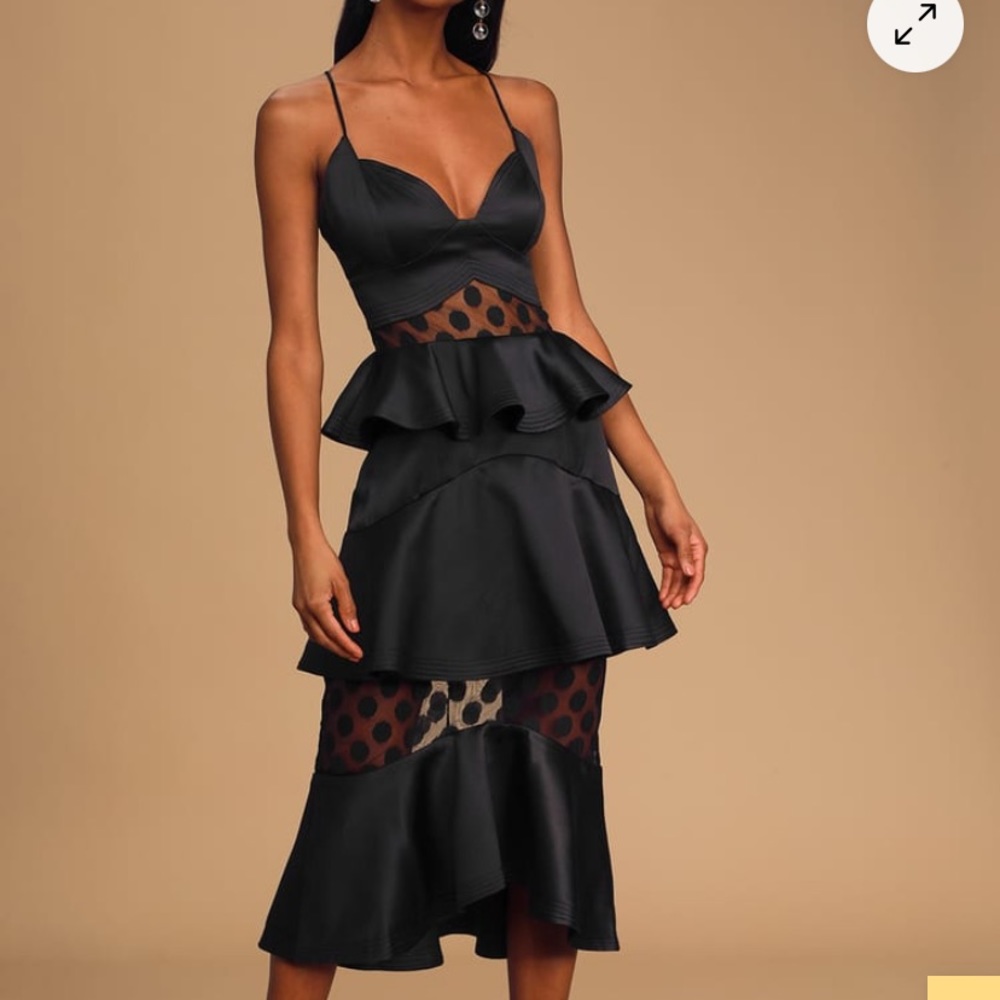 Never worn black midi dress